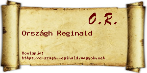Országh Reginald névjegykártya